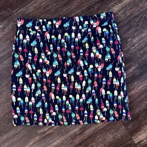 Talbots Petites Buoy Print Skirt Size 16P Nautical Coastal Cotton Blend